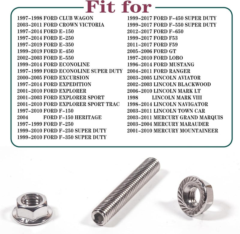 BEONEO M8*1.25 Exhaust Manifold Stud Nuts for Ford 5.4 F150 F250 Exhaust Studs and Nuts,Stainless Steel F-150 F-250 E150 E250 E350 Econoline Expedition Explorer Mustang Mercury 4.6L 5.4L N811313S431 48PCS. - Image 2
